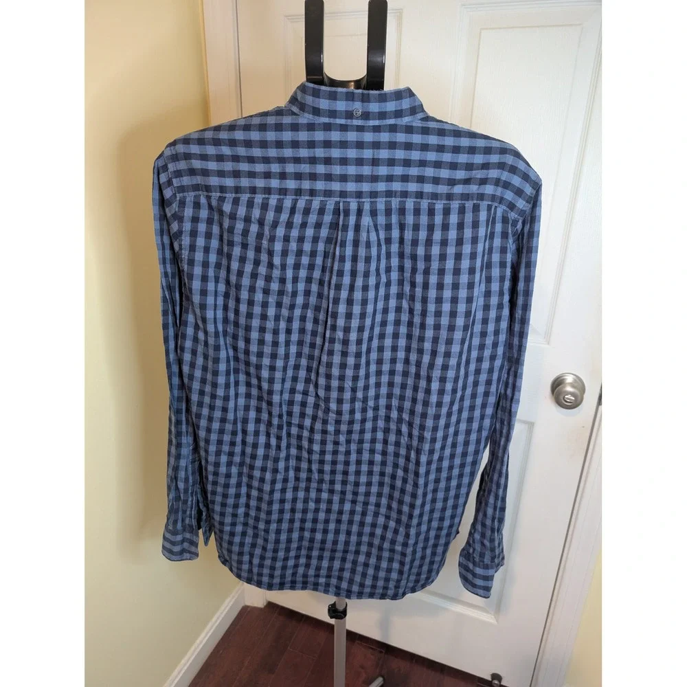 Brooks Brothers Red Fleece Shirt Mens XL Blue Gingham Check Cotton Button Down